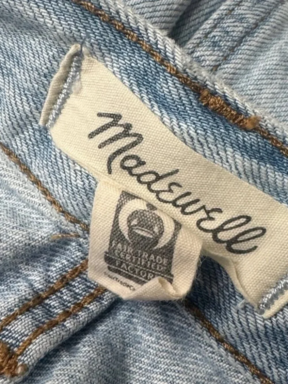 Madewell The Dadjean in light Blue Wash: Ripped Edition Sz 27 - Picture 9 of 10